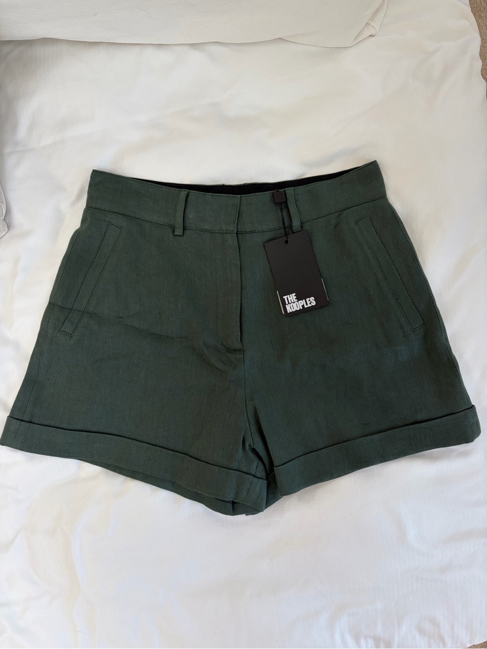 The Kooples Women's Deep Green Twilly Linen Short